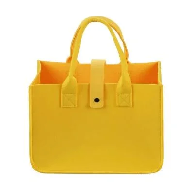 Wholesale Fashion Girl Handbag 2024 New Solid Color Square Felt Bags DIY Tote Bag Cartoon Decoration