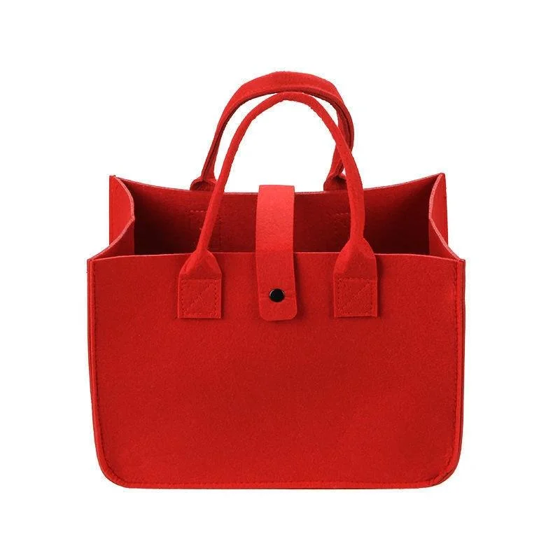 Wholesale Fashion Girl Handbag 2024 New Solid Color Square Felt Bags DIY Tote Bag Cartoon Decoration