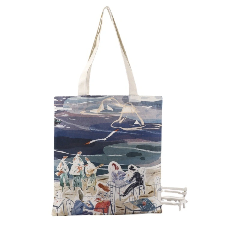 Wholesale Fashion Handheld One Shoulder Backpack Cotton Bag Advertising Promotion Cotton Canvas Bag