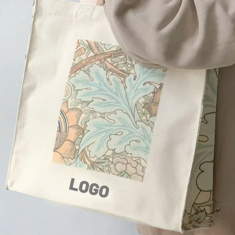 Wholesale Fashion Shopping Tote Bags Custom Printed Logo Eco-Friendly Cotton Canvas Tote Bag with Logo