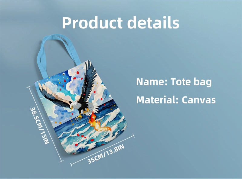 Wholesale Full Color Printing Sublimation Canvas Tote Bag with Designs Custom Shopping Bag Canvas Tote Bags - Image 4