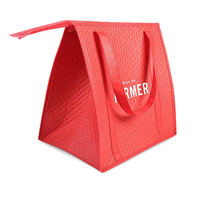 Wholesale High Quality Custom Large Insulated Non Woven Tote Grocery Shopping Bag Cooler Bag