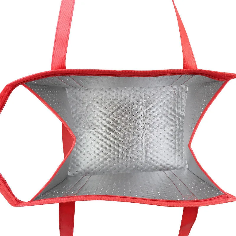 Wholesale High Quality Custom Large Insulated Non Woven Tote Grocery Shopping Bag Cooler Bag