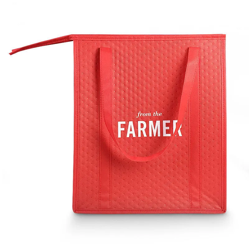 Wholesale High Quality Custom Large Insulated Non Woven Tote Grocery Shopping Bag Cooler Bag