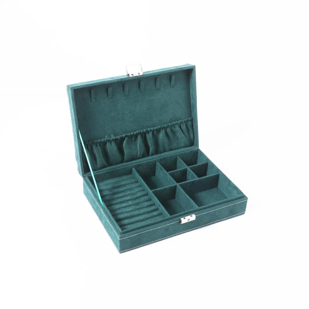 Wholesale High Quality Double Layer Velvet Jewelry Box Multi Function Jewelry Storage Box Large Volume Jewelry Holder Gift Box