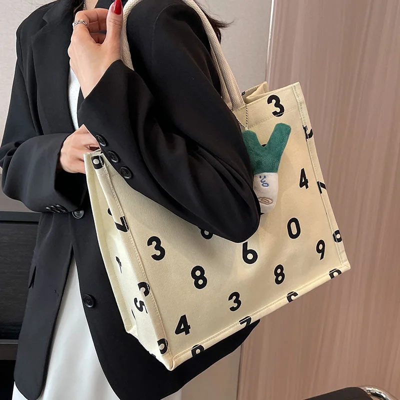 Wholesale High Quality Number Office Travel School Canvas Tote Bag