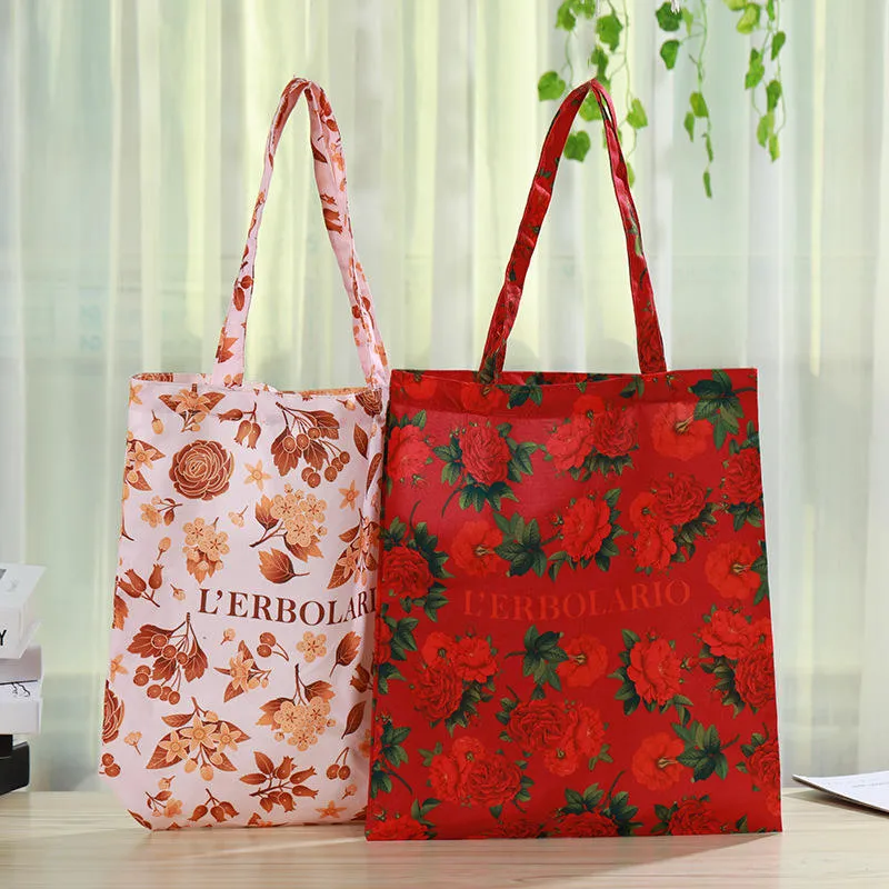 Wholesale Hot Sell Plain Canvas Tote Bags Floral Cotton Canvas Shopping Bag with Logo