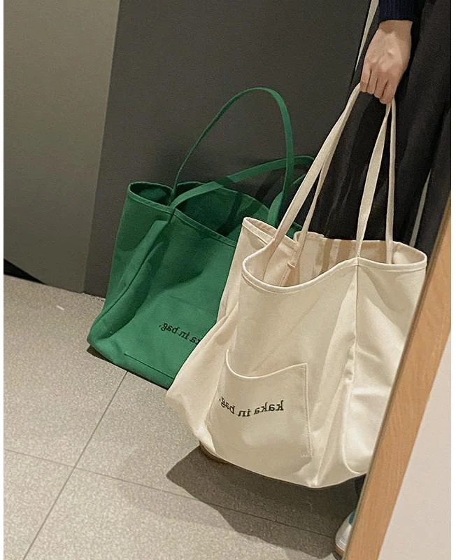Wholesale Large Capacity Tote Bag Custom Logo Shopping Canvas Shoulder Bag