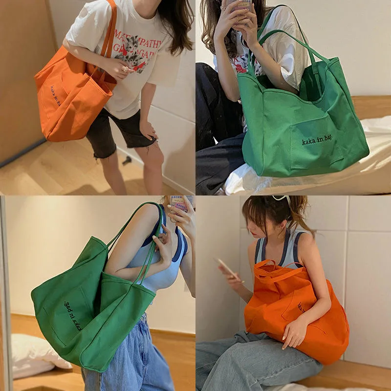 Wholesale Large Capacity Tote Bag Custom Logo Shopping Canvas Shoulder Bag