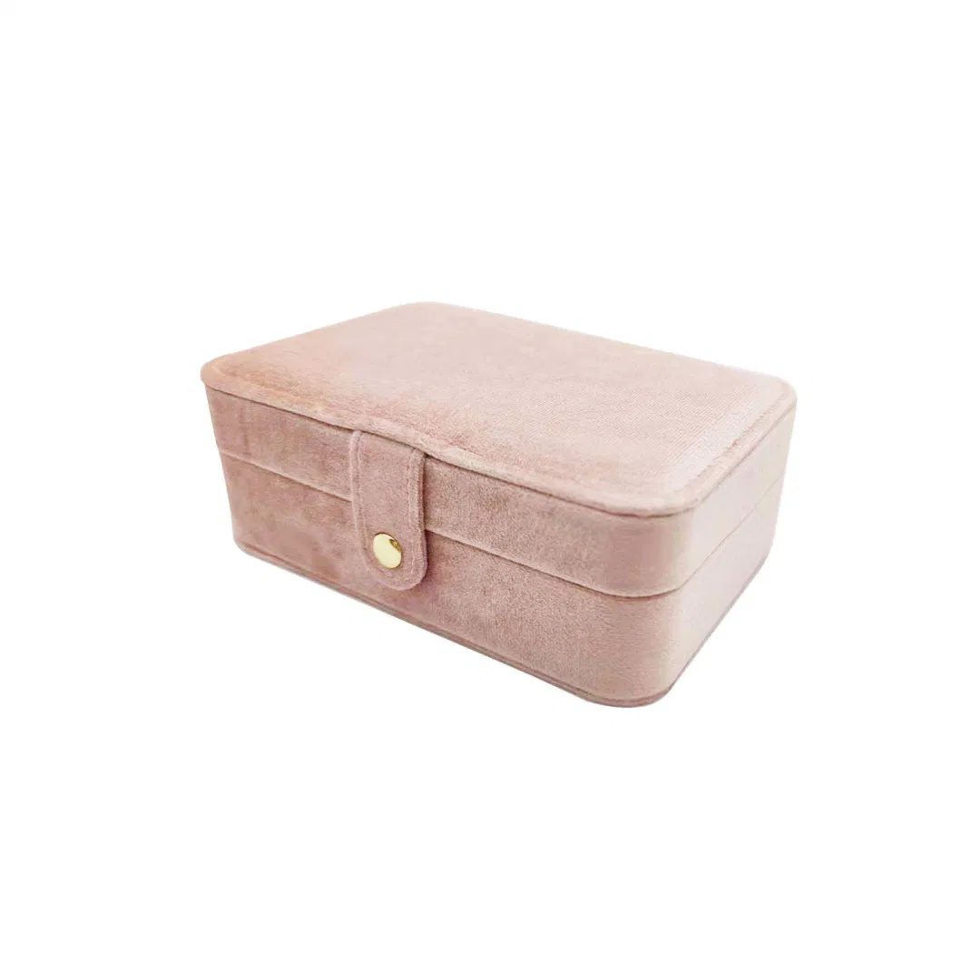 Wholesale Makeup Velvet Jewellery Travel Cases Mirror Storage Box with Portable Bracelet Jewelry Case