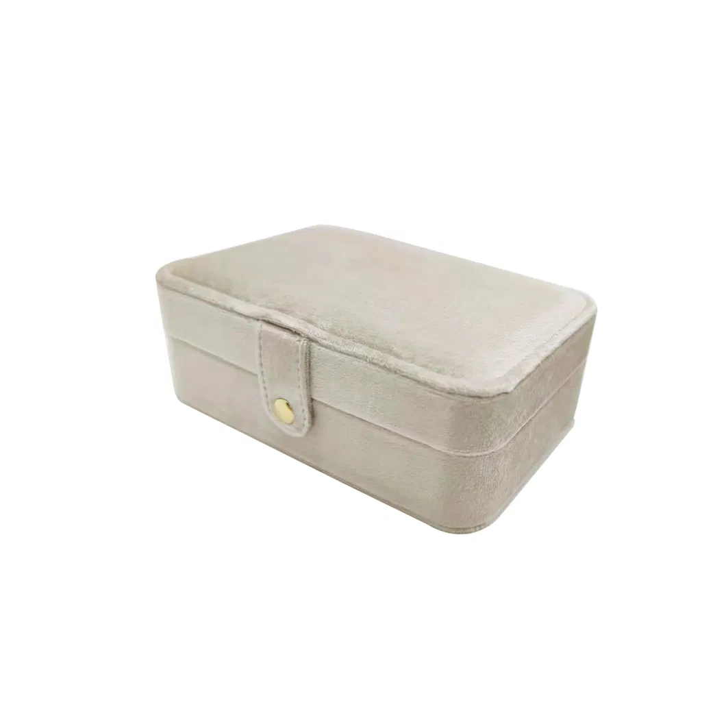 Wholesale Makeup Velvet Jewellery Travel Cases Mirror Storage Box with Portable Bracelet Jewelry Case