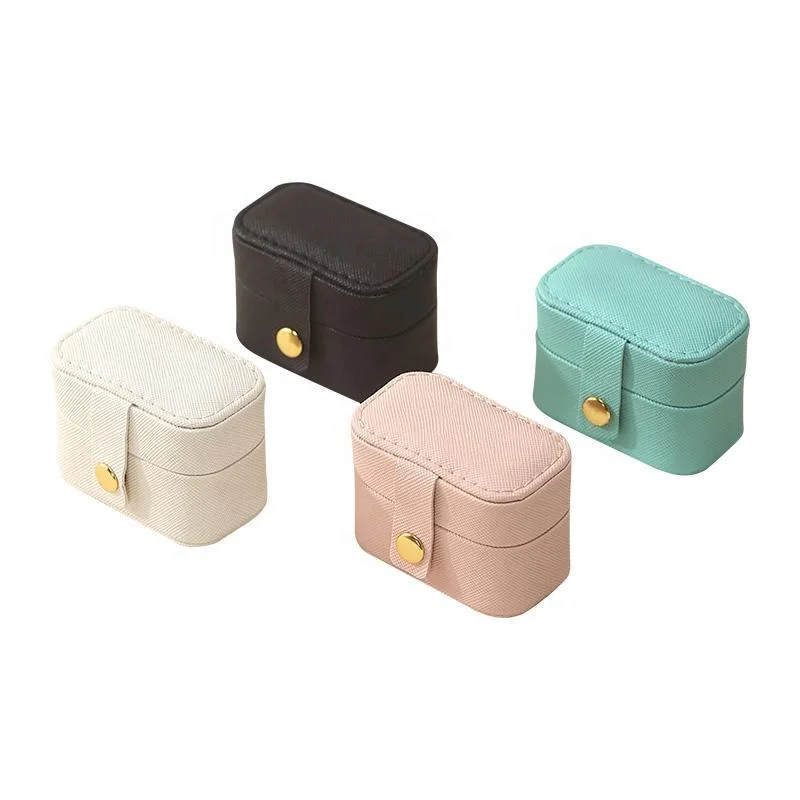 Wholesale Mini PU Leather Custom Ring Jewelry Box Small Travel Jewelry Organizer Case Jewelry Storage Box