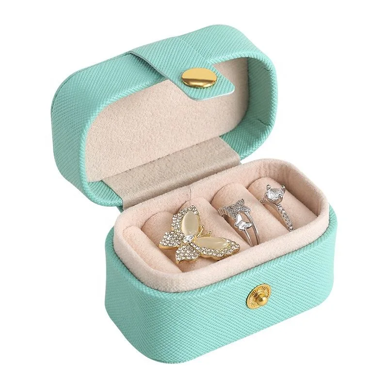 Wholesale Mini PU Leather Custom Ring Jewelry Box Small Travel Jewelry Organizer Case Jewelry Storage Box