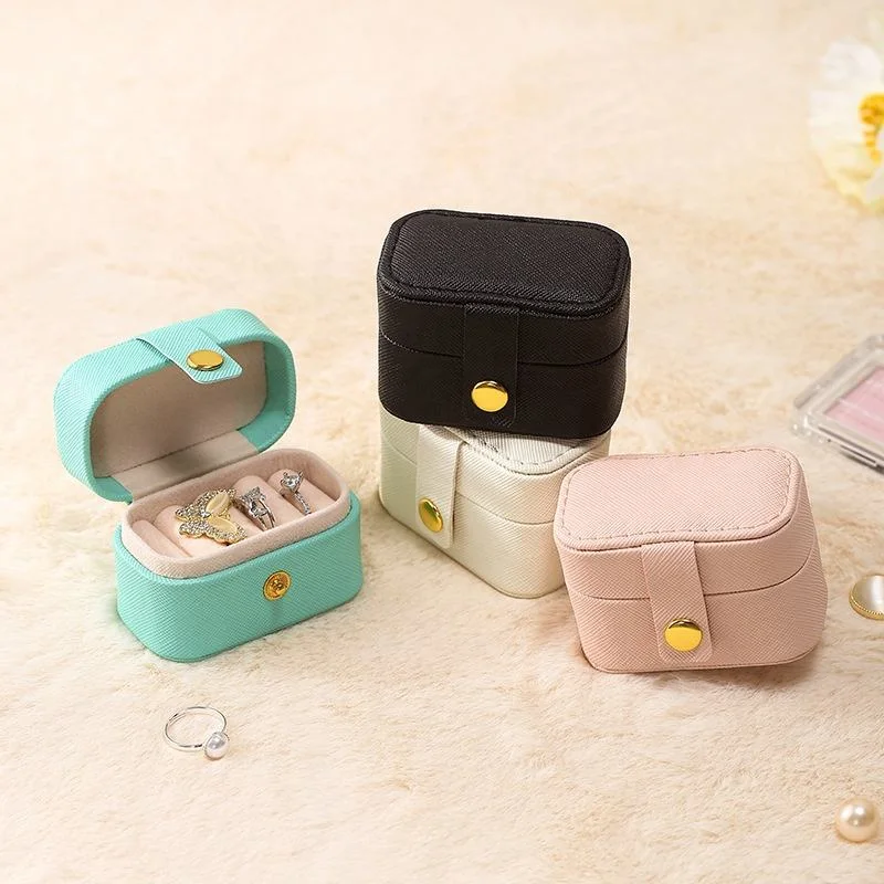 Wholesale Mini PU Leather Custom Ring Jewelry Box Small Travel Jewelry Organizer Case Jewelry Storage Box