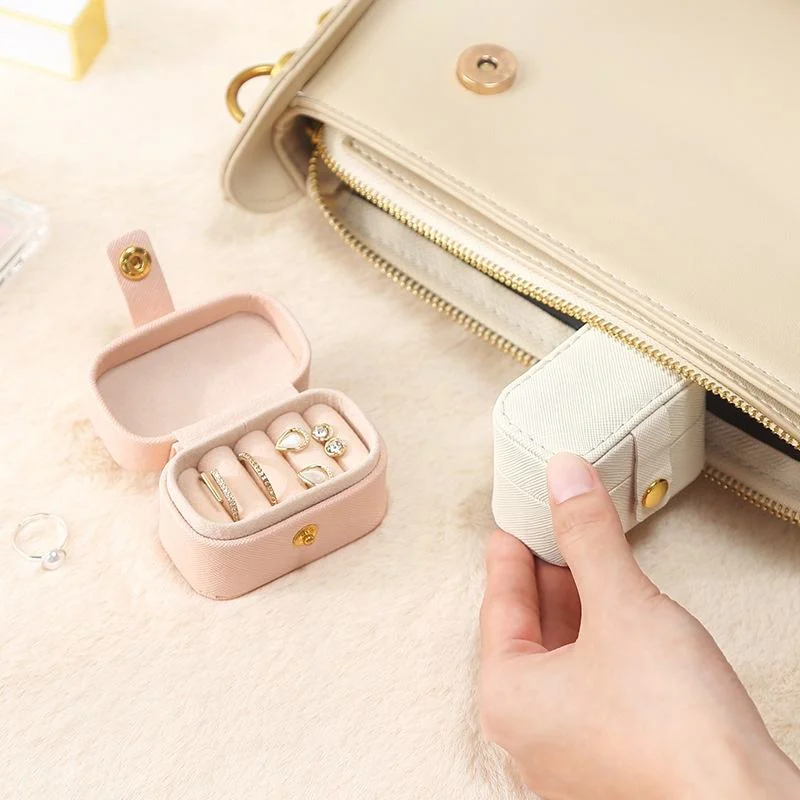 Wholesale Mini PU Leather Custom Ring Jewelry Box Small Travel Jewelry Organizer Case Jewelry Storage Box