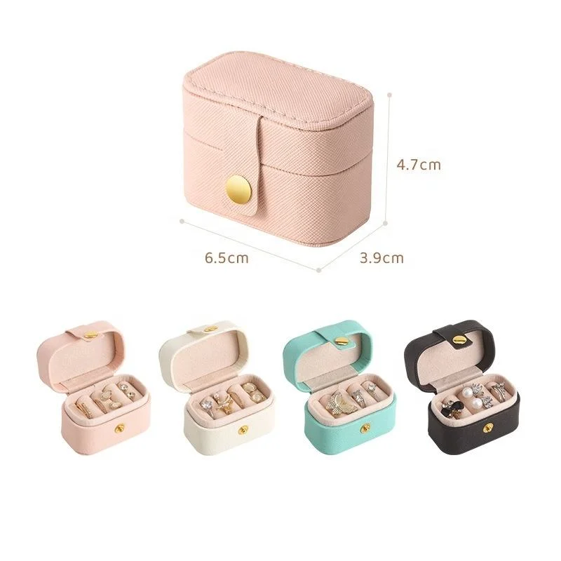 Wholesale Mini PU Leather Custom Ring Jewelry Box Small Travel Jewelry Organizer Case Jewelry Storage Box