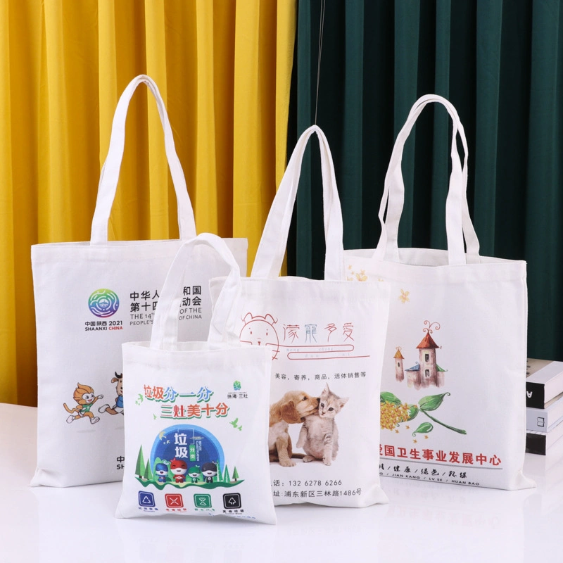 Wholesale New Canvas Bags Large Capacity Students Classes Single Shoulder Shopping Bags with Logos