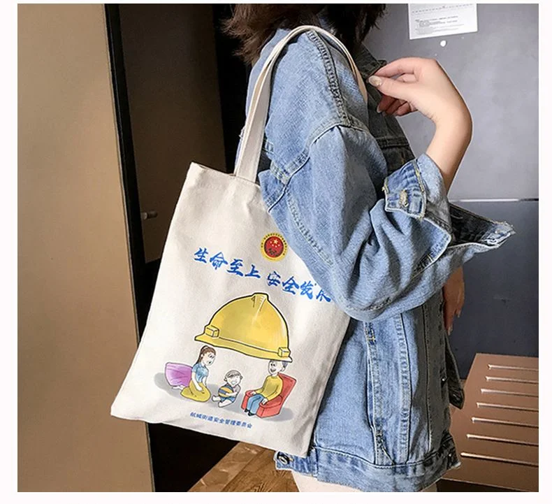 Wholesale New Canvas Bags Large Capacity Students Classes Single Shoulder Shopping Bags with Logos