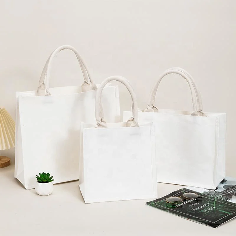 Wholesale Organic 100% Plain Cotton Shopping Bag Reusable Cotton Canvas Tote Bags with Custom Printed Logo