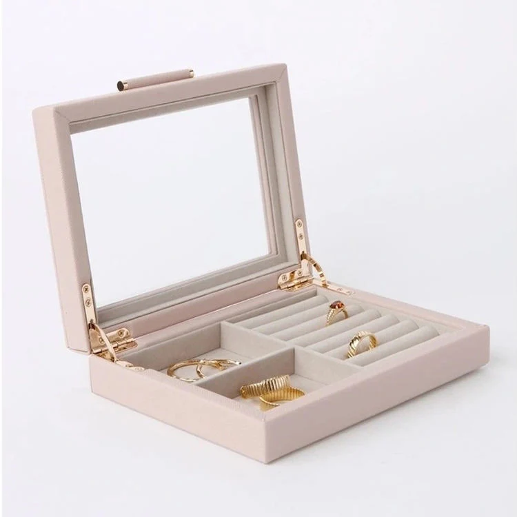 Wholesale PU Leather Jewelry Storage Box New Style Jewelry Packaging Organizer Tray Display Box