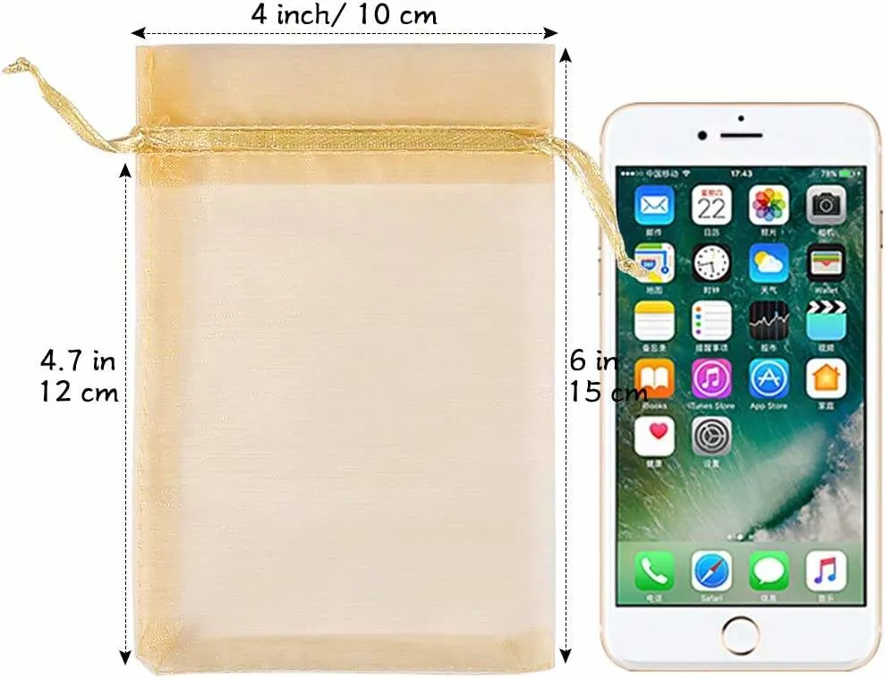 Wholesale Package Printed Organza Bags Customized Goodies Bag for Package Jewelry
