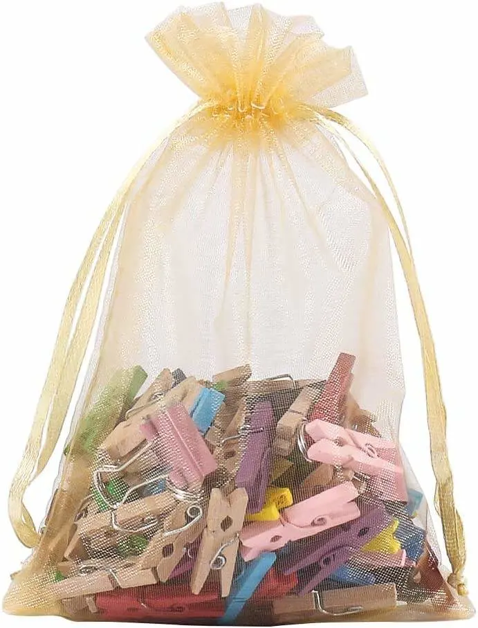 Wholesale Package Printed Organza Bags Customized Goodies Bag for Package Jewelry