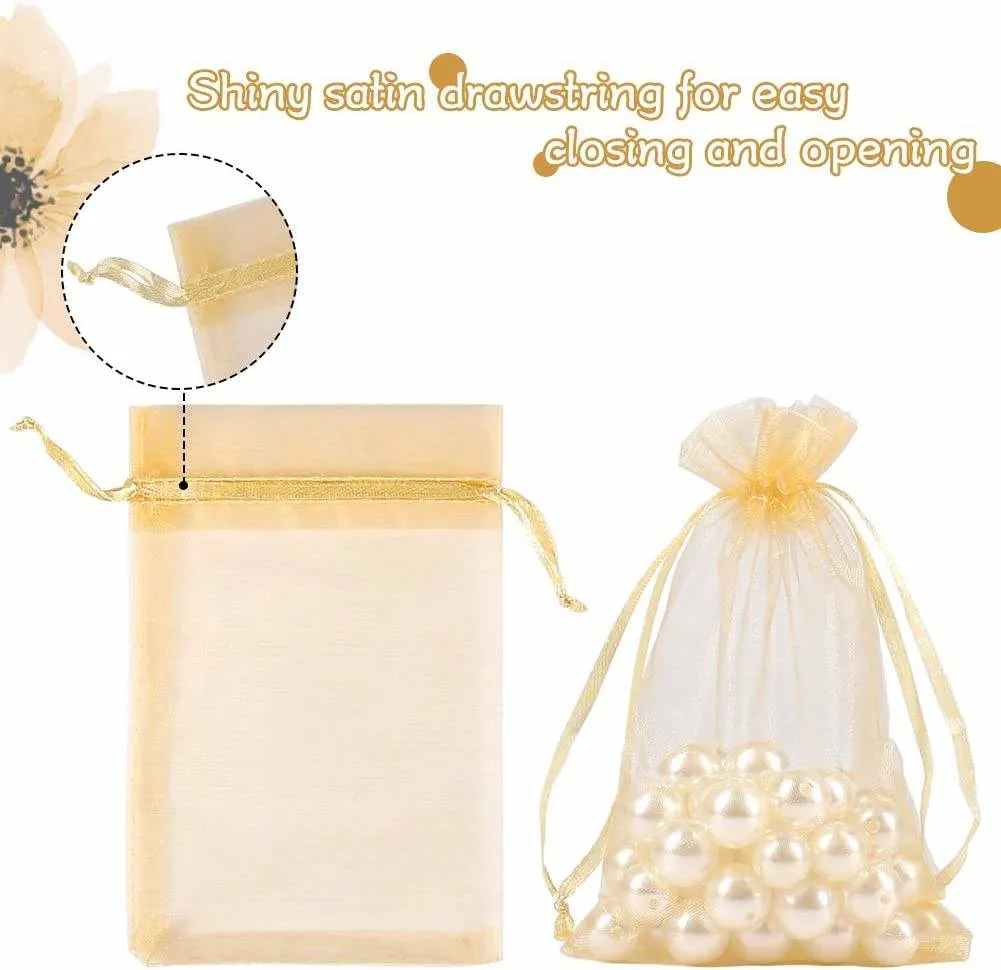 Wholesale Package Printed Organza Bags Customized Goodies Bag for Package Jewelry