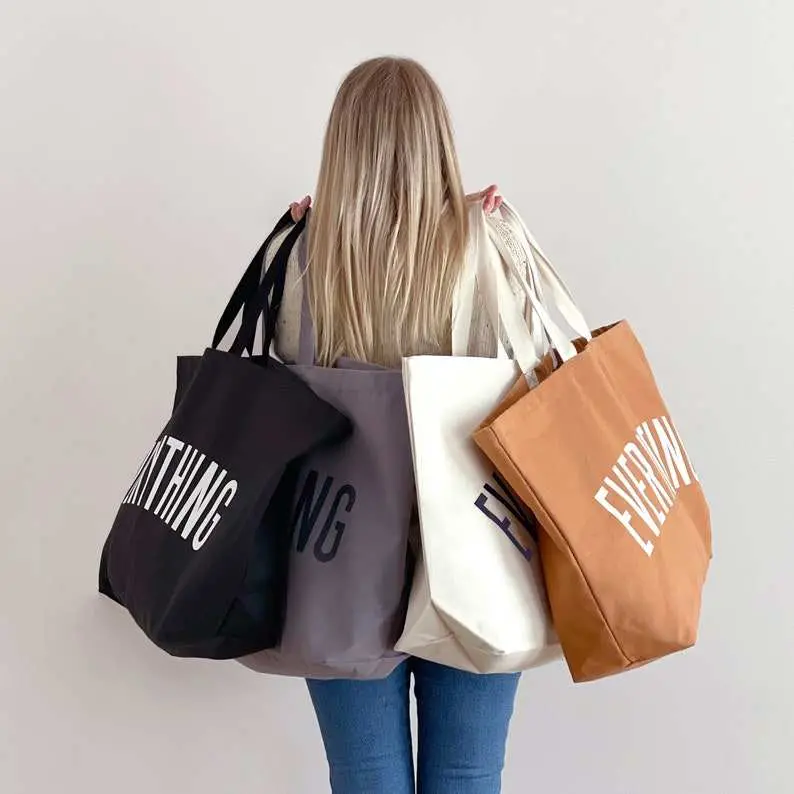 Wholesale Printing Tote Shopping Bag Giant Grocery Large Cotton Canvas Custom Tote Bag