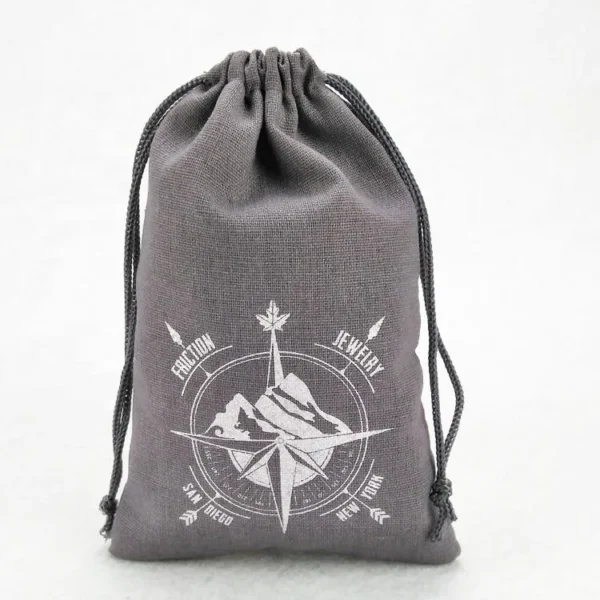 Wholesale Promotional Reusable Custom Logo Gift Jewelry Packaging Pouch Organic Canvas Cotton Drawstring Bag - Image 5