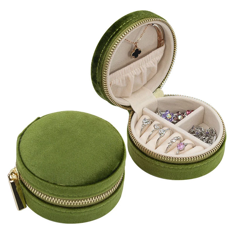 Wholesale Round-Shaped Sealing Ring Case Set Slim Soft Custom Logo Jewelry Box