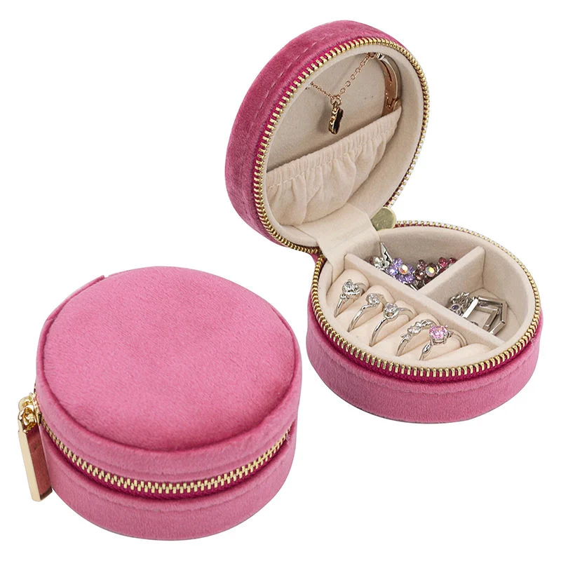 Wholesale Round-Shaped Sealing Ring Case Set Slim Soft Custom Logo Jewelry Box