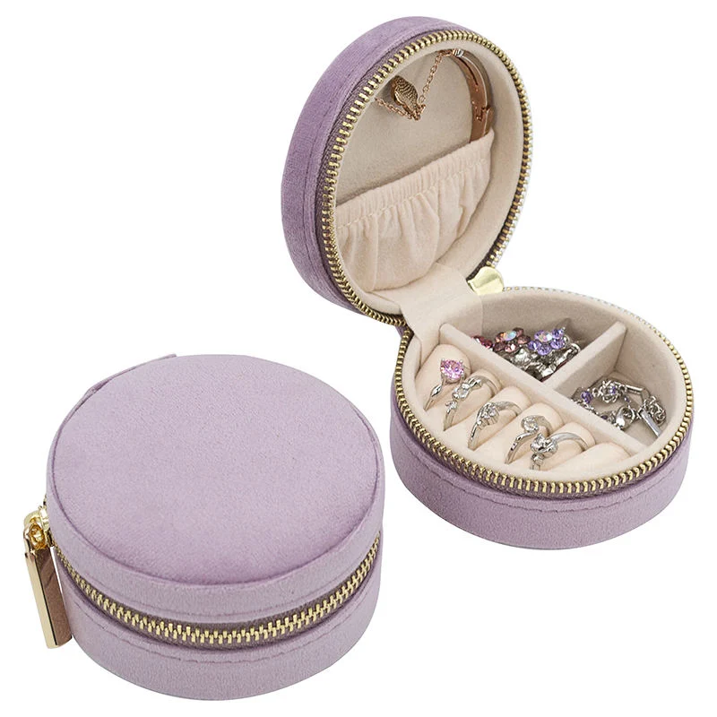 Wholesale Round-Shaped Sealing Ring Case Set Slim Soft Custom Logo Jewelry Box