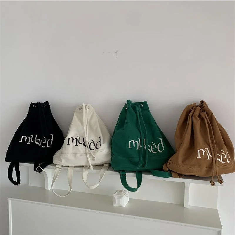 Wholesale Shopping Bag for Student Canvas Drawstring Shopping Tote Bag with Custom Printed Logo