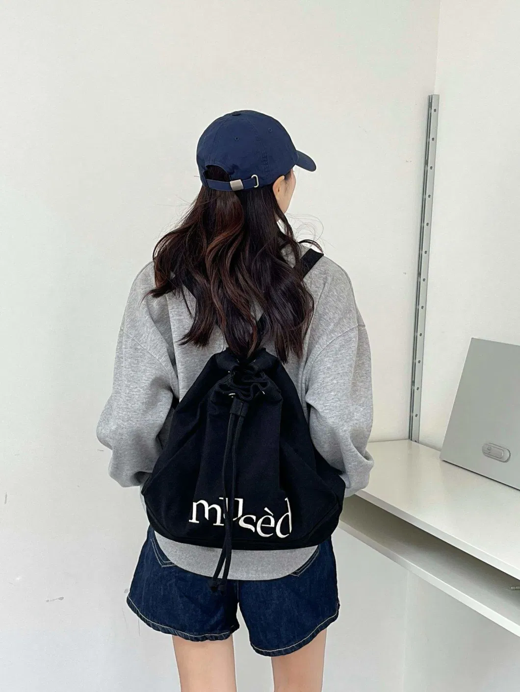 Wholesale Shopping Bag for Student Canvas Drawstring Shopping Tote Bag with Custom Printed Logo