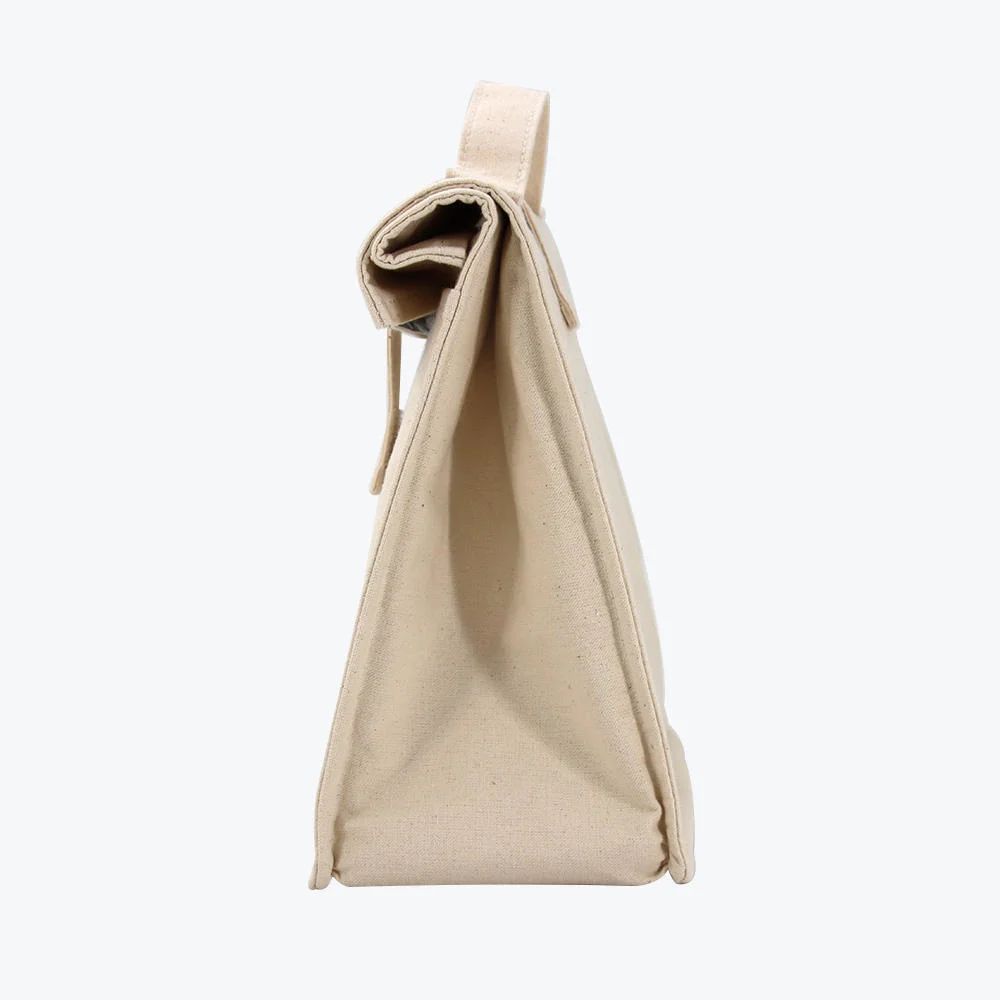 Wholesale Travel Cotton Insulated Tote Bag Foldable Canvas Thermal Bag Lunch Beach Cooler Bag with Aluminum Foil