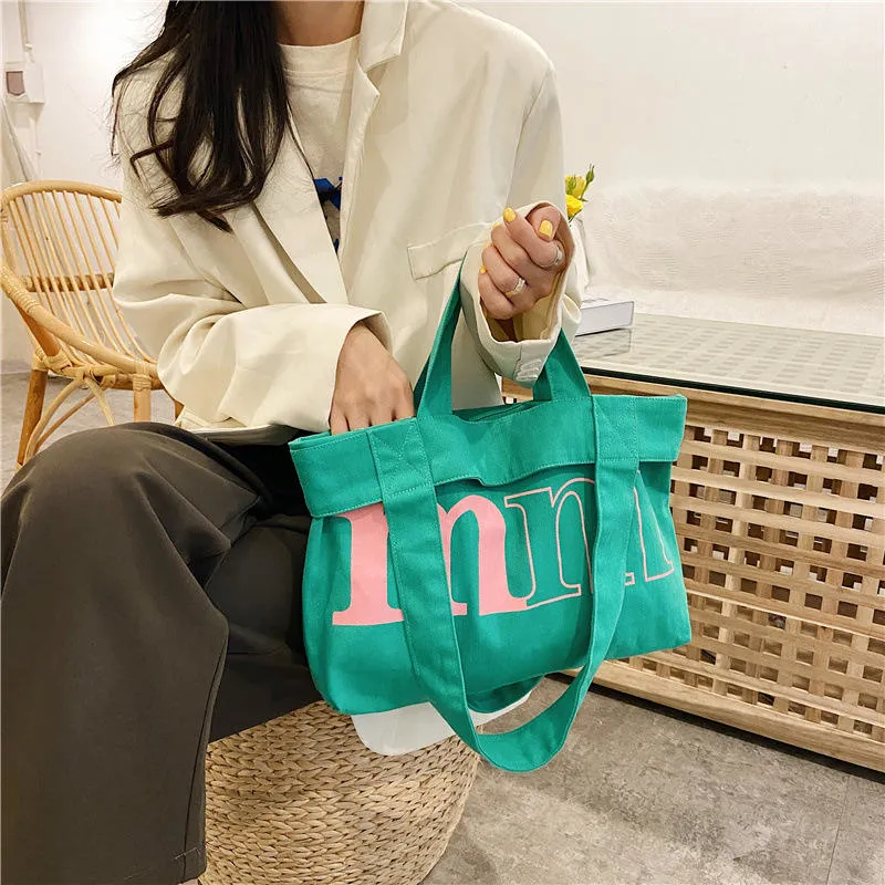 Wholesale Travel Foldable Washable Cotton Canvas Tote Shopping Bags