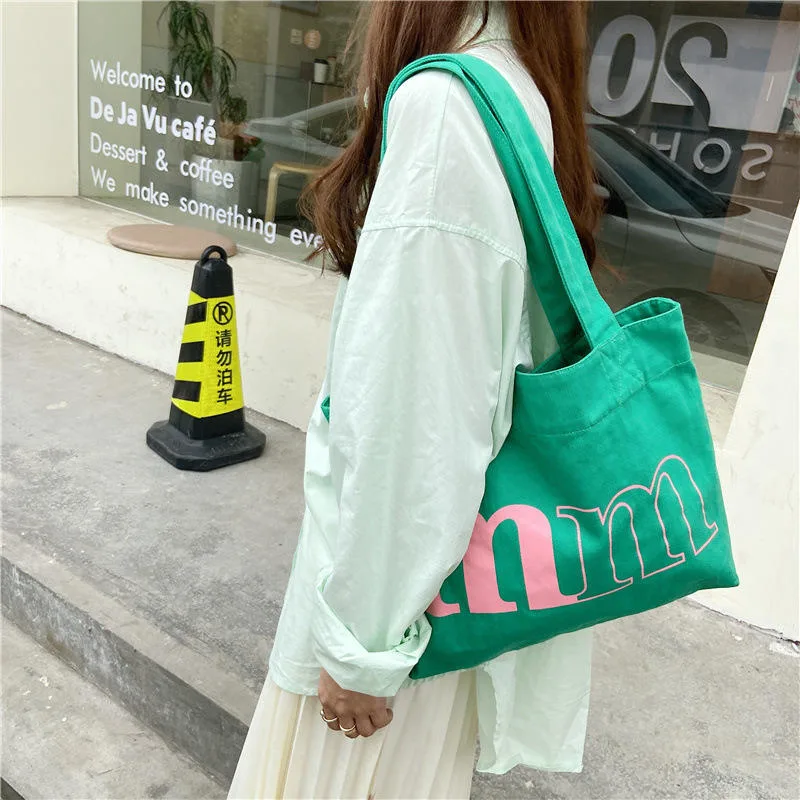 Wholesale Travel Foldable Washable Cotton Canvas Tote Shopping Bags