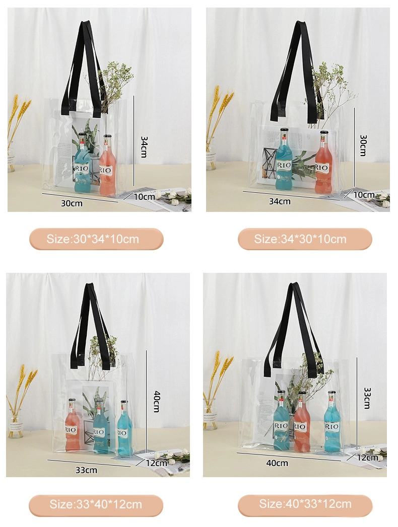Women Makeup Transparent PVC Cosmetic Bag with Custom Logo Clear Women&prime;s Tote Bags
