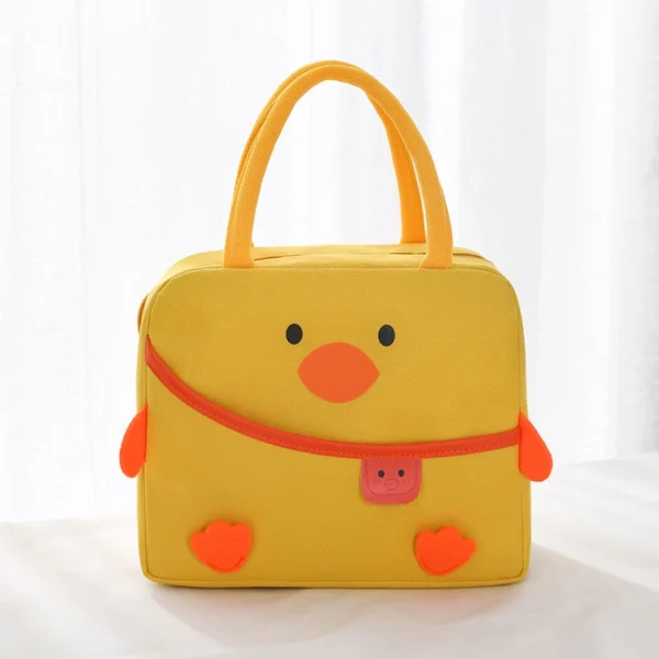 Yellow Duck Bento Bag Cute Cartoon Lunch Bag Handbag Storage Thermal Bag Canvas Lunch Box Bag - Image 6
