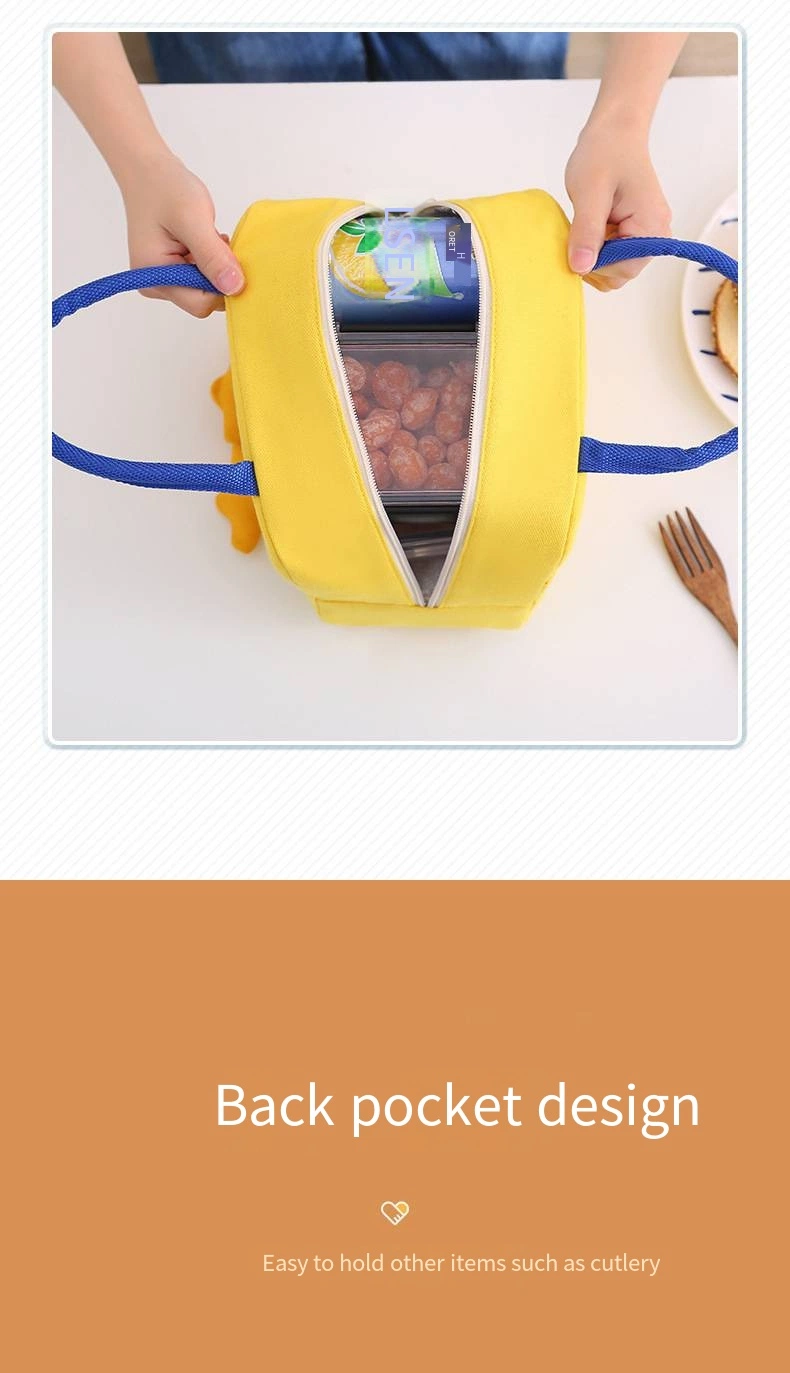 Yellow Duck Bento Bag Cute Cartoon Lunch Bag Handbag Storage Thermal Bag Canvas Lunch Box Bag